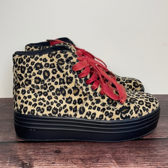 CTTC | Monster Leopard High Top Flatform Sneakers - Picture 4 of 9